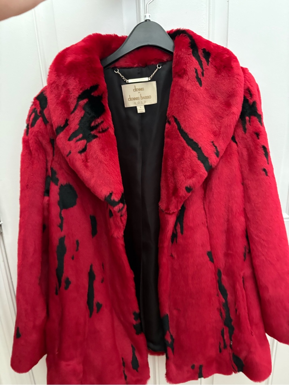 Dennis Basso Red & Black Coat
